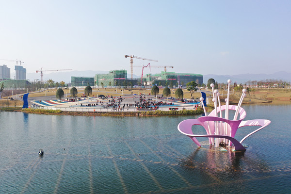 三合湖濕地公園“墊江之眼”。墊江縣委宣傳部供圖