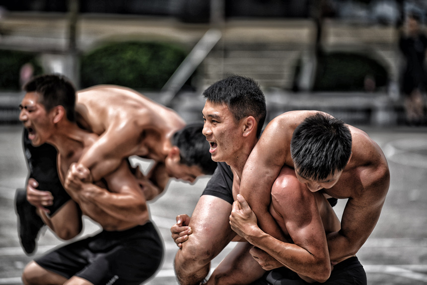 重慶特警綜合實戰演練現場。重慶市公安局供圖