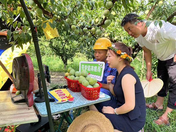 “鋼筋工”陶正強網絡帶貨助農銷售。蔣海濤攝