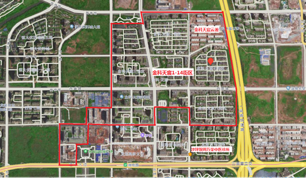 青木關鎮青山陽光小區（居住區），新青路95號海通大藥房新青路店（商業），具體如圖：