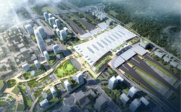 重慶東站樞紐新城規劃效果圖（局部）。重慶市住房城鄉建委供圖