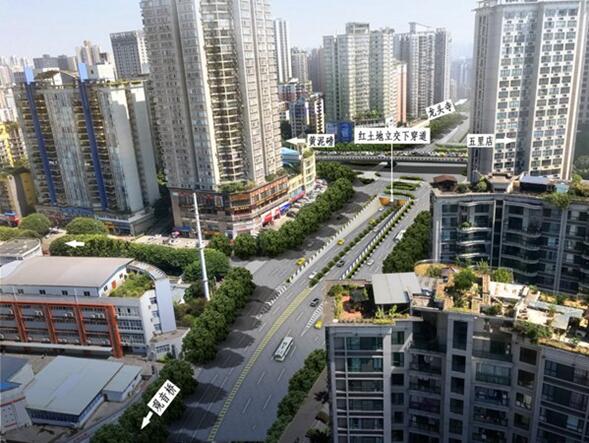 紅土地立交改造工程下穿道效果圖。城發公司供圖