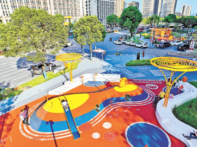 今年2月建成投用的吉興游園，方便了市民休閑娛樂。記者 張錦輝 攝視覺重慶