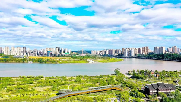 岸綠水清。胡義雙攝