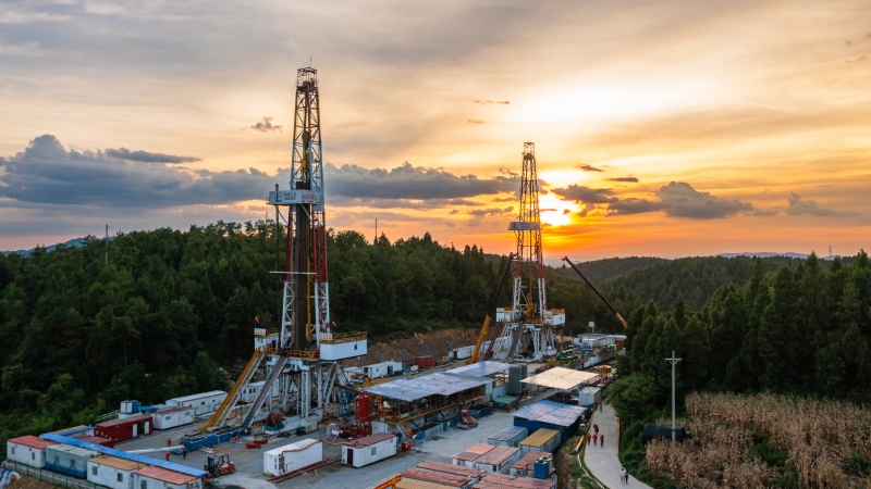 涪陵頁巖氣田鉆井井工廠。涪陵頁巖氣田供圖