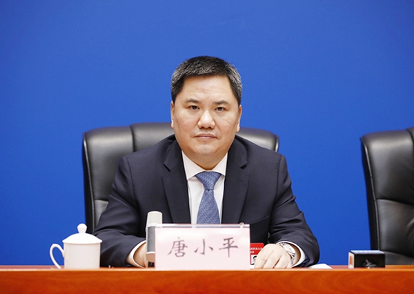 重慶市人大代表、沙坪壩區委書記唐小平發言。華龍網供圖