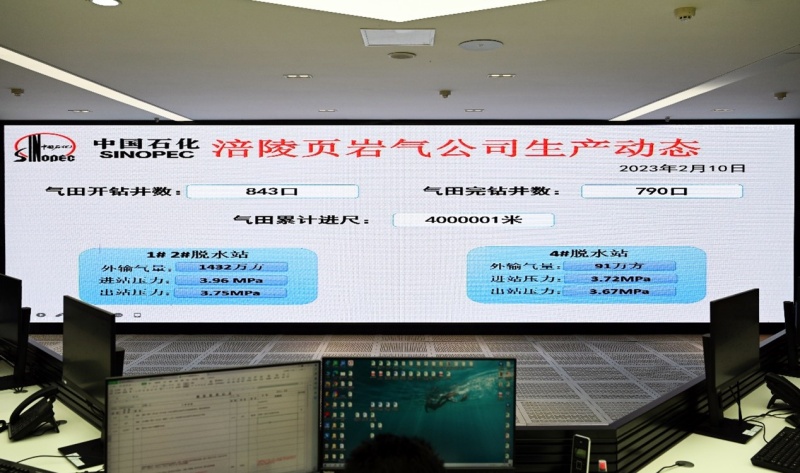 涪陵頁巖氣田鉆井進尺突破400萬米。涪陵頁巖氣公司供圖
