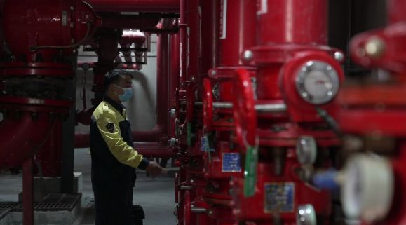 萬科物業服務小區的消防水泵房。重慶萬科供圖