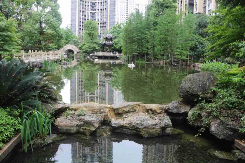 新鷗鵬江北嘴教育城小區內景。新鷗鵬物業供圖