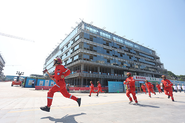 應急演練現場。中建三局供圖