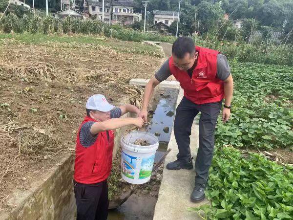 志愿者參與垃圾清理工作。沙坪壩區交通局供圖