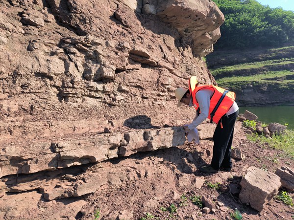 《面朝黃土背朝天》。7月下旬，107地質隊駐守地質工程師姜雙桃在云陽縣開展地質災害野外調查工作。李明亮攝
