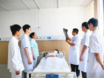 陳賢明和護士長楊柳正在查房。重慶西區醫院供圖