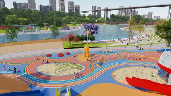 花石公園效果圖。重慶空港新城開發建設有限公司供圖