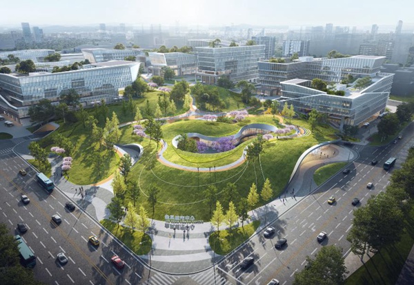 金鳳城市中心一期四標段項目效果圖。中建八局供圖