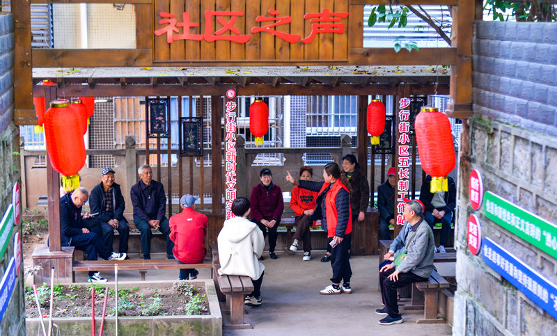 雙河口街道螺螄包社區，“五長”共商共治小區。付作僑攝