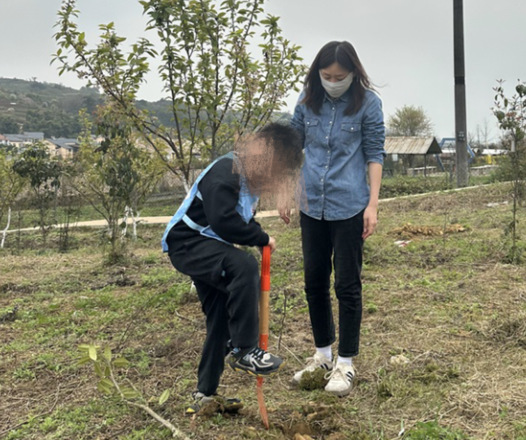 種樹活動現場。重慶愛爾眼科醫院總院供圖