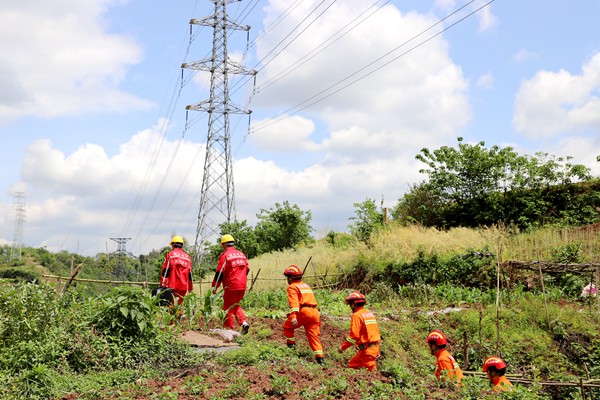 聯合開展110千伏蓮匯線巡視。國網重慶永川供電公司供圖