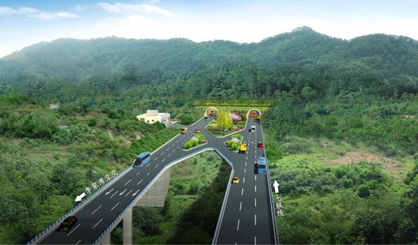 陶家隧道東側洞口效果圖。重慶設計集團有限公司市政設計研究院供圖