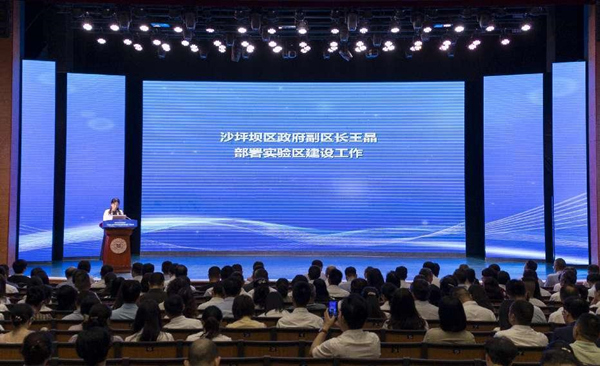 沙坪壩區政府黨組成員、副區長王晶部署試驗區建設工作。沙坪壩區教委供圖