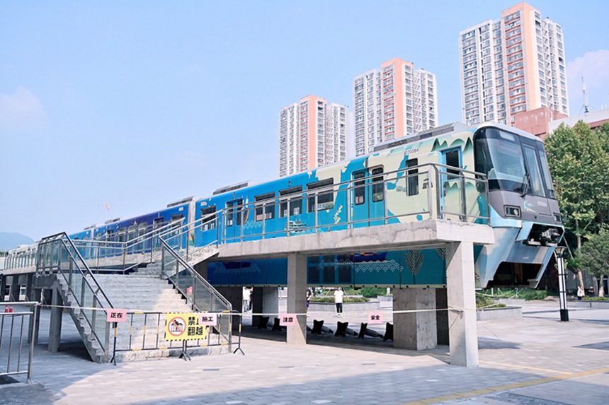 學校正在打造的跨座式單軌實訓基地。熊桂偉攝