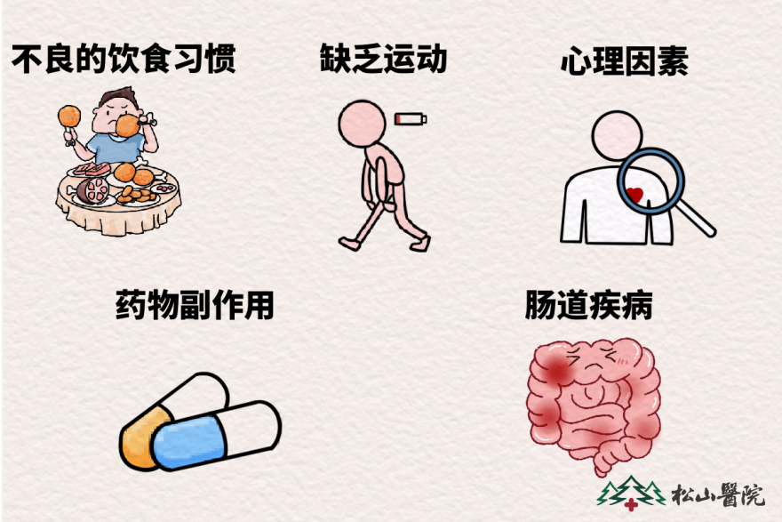 便秘的因素。重慶松山醫院供圖