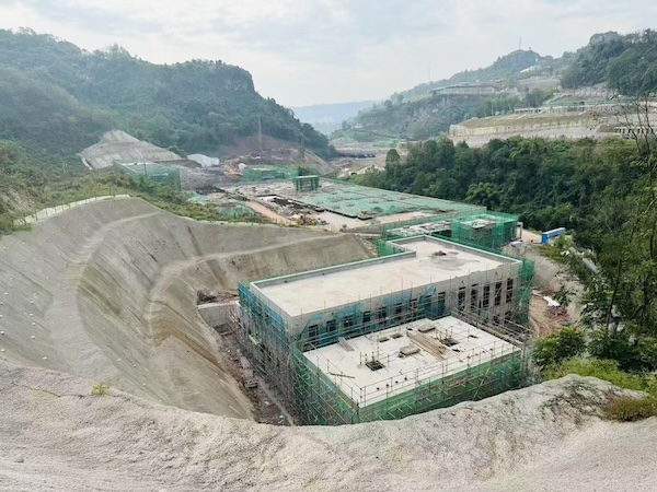 萬州區何家巖污水處理廠建設現場。萬州區住房城鄉建委供圖