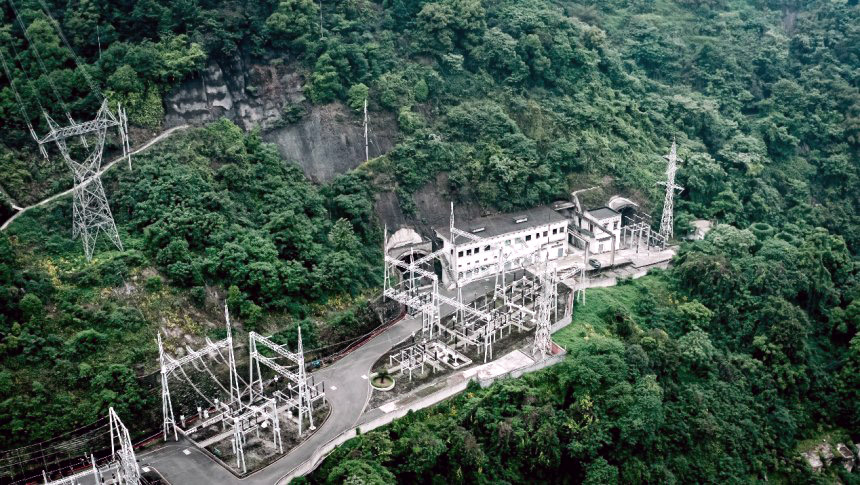 鳥瞰涼亭變電站。國網重慶市電力公司供圖