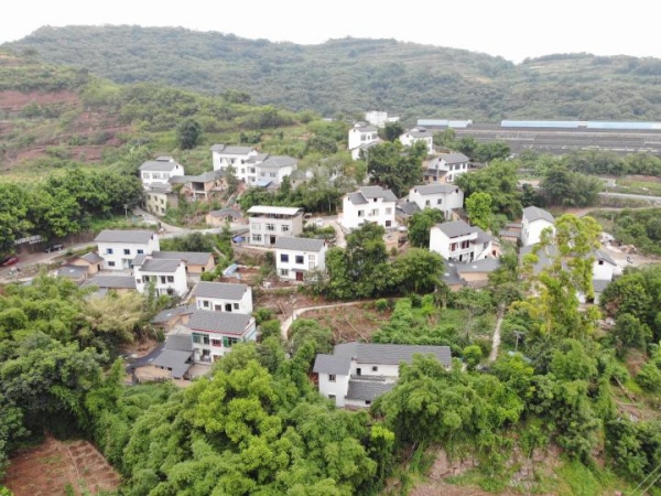 房屋風貌整治后，長安村灰白相間的農房為成為美麗的風景線。受訪者供圖