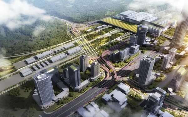 重慶東站鐵路綜合交通樞紐高鐵新經濟區基礎設施工程。重慶設計集團有限公司市政設計研究院供圖