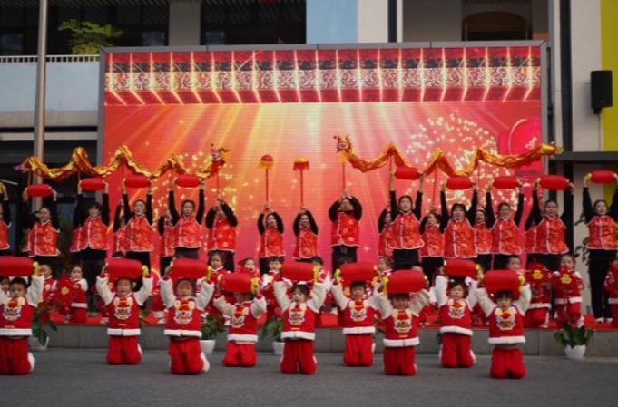 新年匯演現場。渝北區悅來幼兒園云山岳園供圖