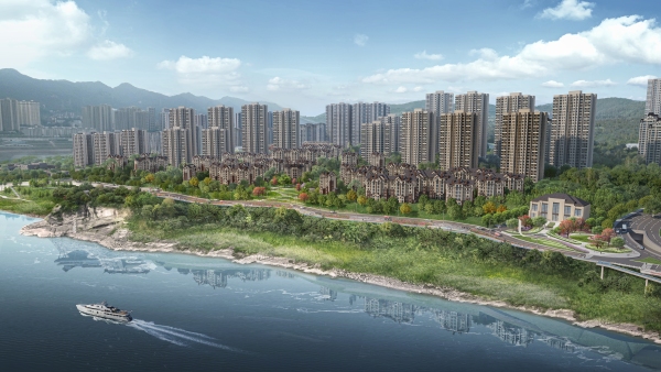 嘉陵江順水寺段岸線治理提升工程效果圖。江北區委宣傳部供圖