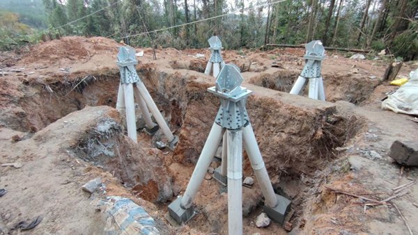 裝配式承臺錨桿基礎應用實景。國網重慶經研院供圖