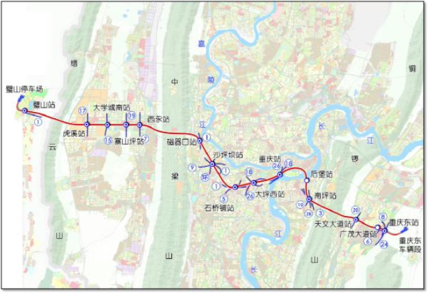 軌道交通27號線。重慶設計集團有限公司市政設計研究院供圖。
