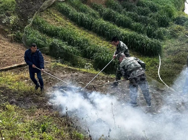 應急隊員在姜家鎮蔡家寺村模擬演練。姜家鎮供圖