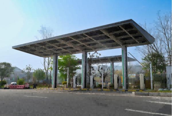 服務區的光儲充一體化超充站。重慶數字交通集團供圖