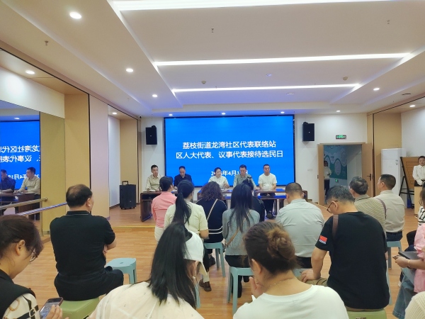 荔枝街道人大工委在龍灣社區“全過程人民民主巴渝實踐站”開展接待日活動。艾天揚攝