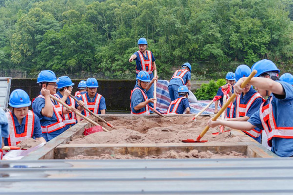 獅子灘上硐電站開展防汛演練。國家電投重慶公司供圖