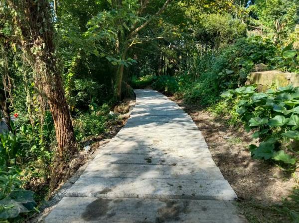 昔日溝渠變身整潔通道。譚福群攝