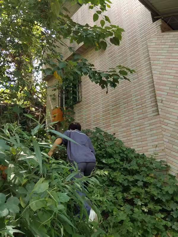 燃氣抄表員在戶外抄表。重慶燃氣集團供圖