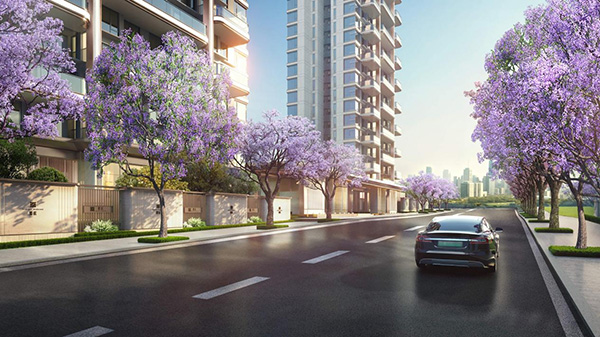 熙宸外街區意境圖。重慶華僑城供圖