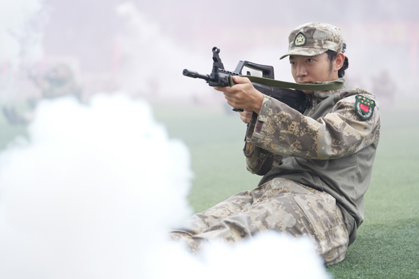 學院展示訓練成果。西南大學供圖