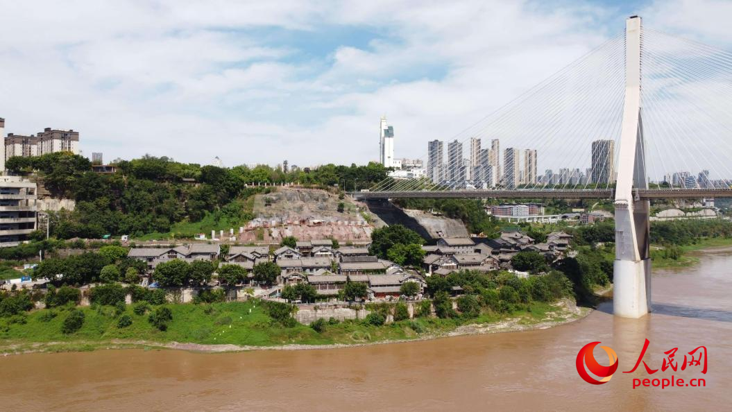 航拍常德市桃花源古鎮四合院。人民網記者 游天燚攝