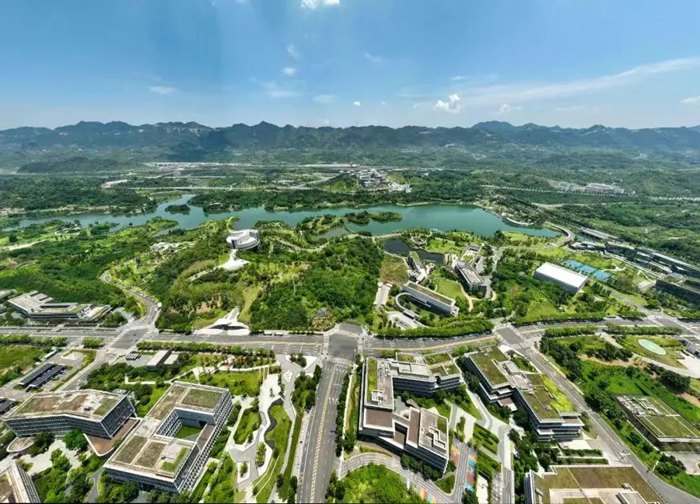 明月湖美景。兩江協同創新區供圖