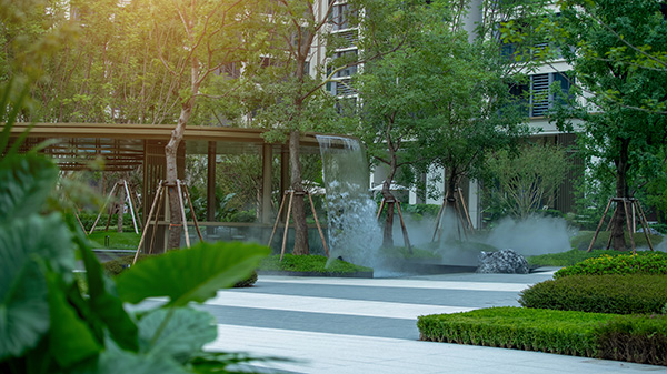 中建·光嶼一期園林交付實景。中建·光嶼供圖