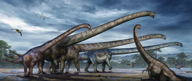 三江馬門溪龍生活場景復原圖。重慶市規劃和自然資源局供圖